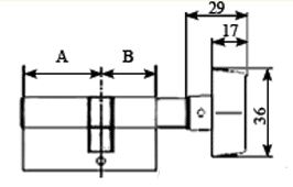 Цилиндр профильный MAXBAR с ручкой CVG/K 45 (ручка)/50 (ключ), никелированный Изображение 2