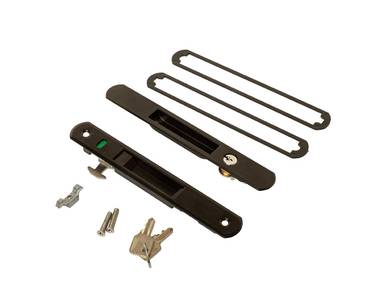 Двусторонняя балконная защелка с ключом,черная Изображение