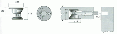 Эксцентрик Minifix 15, H=12мм, ДСП-16 мм Изображение 2