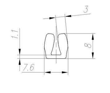 Уплотнитель ПВХ под вставку 4мм, бесцветный, П-образный, Firmax Изображение 2