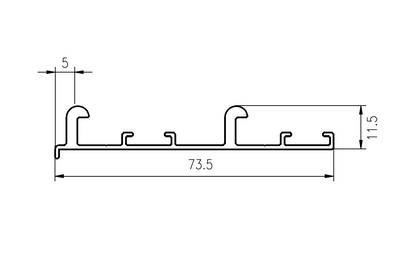 FM602 Направляющая верхняя, накладной монтаж, серебро, L=3000 мм, FIRMAX. Изображение 2