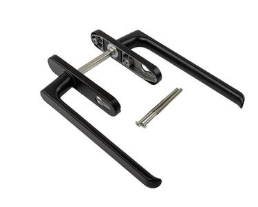 Гарнитур HS, длина ручки 251 мм, с PZ, штифт 10, L=140 мм, черный (RAL 9005), винты М6*100 Изображение