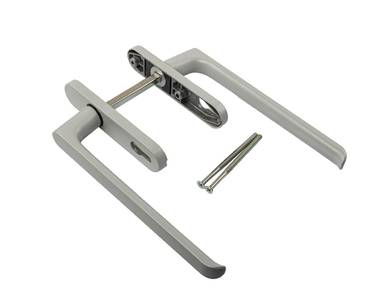 Гарнитур HS, длина ручки 251 мм, с PZ, штифт 10, L=140 мм, серебро (RAL 9006), винты М6*100 Изображение