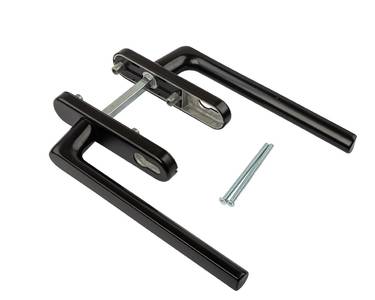 Гарнитур Internika с PZ, длина ручки 240 мм, штифт 10*10, L=105, винты М5*90, черный (RAL9005) Изображение