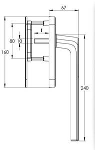 Гарнитур Internika с PZ, длина ручки 240 мм+ракушка, штифт 10*10, L=62, винты М5*85, белый (RAL9016) Изображение 5