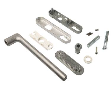 Гарнитур Internika с PZ, длина ручки 240 мм+ракушка, штифт 10*10, L=62, винты М5*85, неокрас Изображение 2