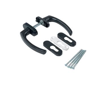 Гарнитур балконный Internika Tolstoy алюминиевый, с овальными накладками, антрацит RAL7016 Изображение