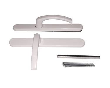 Гарнитур нажимной FKS подпружиненный, со сплошной накладкой (30мм) ,без отверстия под PZ, с закрытыми винтами , Белый Изображение 2