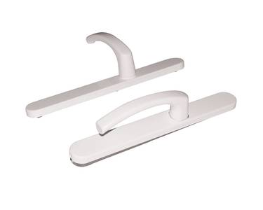 Гарнитур нажимной FKS подпружиненный, со сплошной накладкой (30мм) ,без отверстия под PZ, с закрытыми винтами , Белый Изображение 3