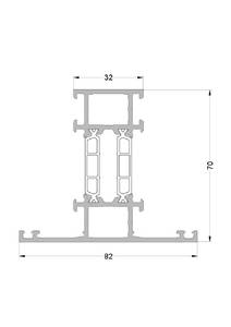 Импост оконно-дверной ALUMARK 82 /32 мм 6м коричневый RAL8017 Изображение
