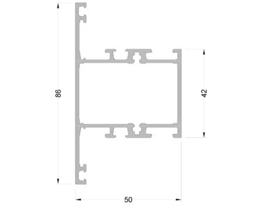 Импост оконно-дверной ALUMARK 86/42мм 6м неокрашенный Изображение