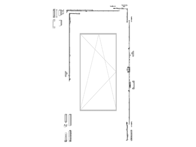 Комплект фурнитуры MACO, петли слева 13 /высота 901-1300/ ширина 431-600 Изображение