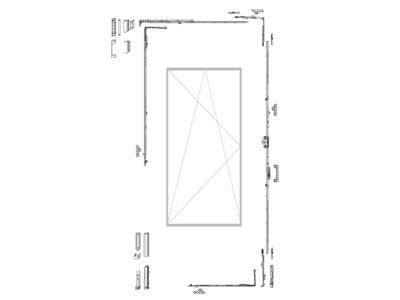 Комплект фурнитуры MACO, петли слева 13 /высота 901-1300/ ширина 601-800 Изображение