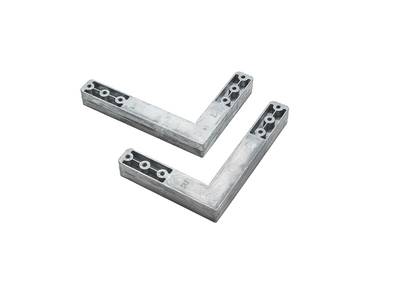 Комплект креплений алюминиевых фасадов (верх+низ) для врезных петель Alphalux Titan Pro, для тяжёлого фасада до 35 кг Изображение