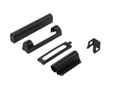 Комплект накладок для нижней и верхней петли на коробке ПВХ, черный Изображение