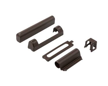 Комплект накладок для нижней и верхней петли на коробке ПВХ, коричневый F5 Изображение