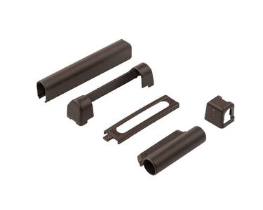 Комплект накладок для нижней и верхней петли на коробке ПВХ, коричневый F5 Изображение 2