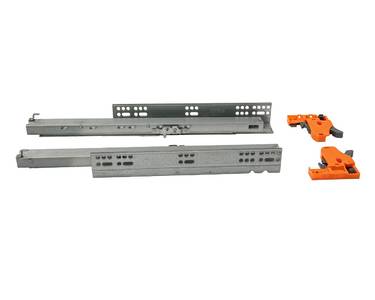 Комплект направляющих Push-to-Open скрытого монтажа Firmax 3D Control под штангу синхронизатор L=300мм, полного выдвижения, для ЛДСП 16мм, 3д регулировка (2 направляющие + 2 фиксатора) Изображение 2