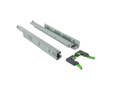 Комплект направляющих Push-to-Open скрытого монтажа Firmax Smartline, L=250мм, полного выдвижения, для ЛДСП 16 мм, (2 направляющие + 2 крепления) Изображение