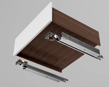 Комплект направляющих Soft-Close скрытого монтажа DTC D-Motion, L=350мм, полного выдвижения с доводчиком, для ЛДСП 16 мм, с 3D регулировкой (2 направляющие + 2 фиксатора) Изображение 2