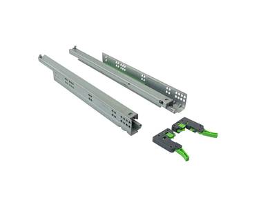 Комплект направляющих Soft-Close скрытого монтажа Firmax Smartline, L=400мм, полного выдвижения, для ЛДСП 16 мм с доводчиком, (2 направляющие + 2 крепления) Изображение