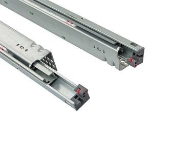 Комплект направляющих Soft-Close скрытого монтажа Firmax Smartline, L=400мм, полного выдвижения, для ЛДСП 16 мм с доводчиком, (2 направляющие + 2 крепления) Изображение 3