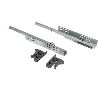 Комплект направляющих скрытого монтажа с фиксаторами Firmax One L=450мм, частичного выдвижения с доводчиком, 1 мм, для ЛДСП 16мм Изображение 2