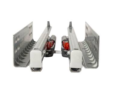 Комплект направляющих скрытого монтажа с фиксаторами Firmax L=400мм, полного выдвижения с доводчиком, для ЛДСП 16мм Изображение 3