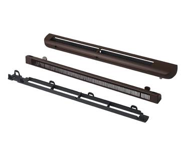 Комплект: приточное гигрорегулируемое устройство EMM2, козырек ASAM, 5-35 м3/ч, EHM1280 RU, RAL 8017 (тик) Изображение