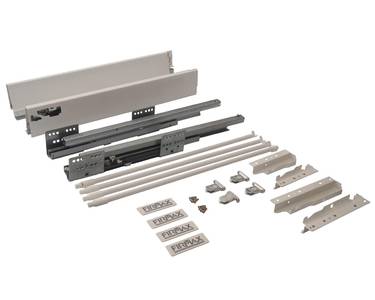 Комплект ящика Firmax Newline длина 400 мм, высота 199мм с доводчиком, белый Изображение