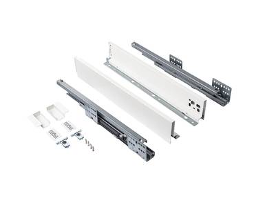 Комплект ящика Firmax Smartline, длина 500 мм, высота 84 мм, с доводчиком, белый Изображение