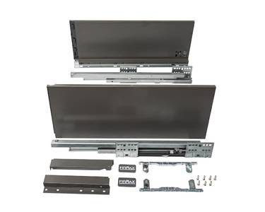 Комплект ящика Firmax Smartline, длина 550 мм, высота 199 мм, с доводчиком, серый Изображение 2