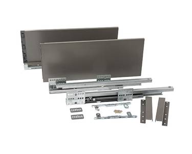 Комплект ящика Firmax Smartline, длина 550 мм, высота 199 мм, с доводчиком, серый Изображение 3