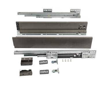 Комплект ящика Firmax Smartline, длина 550 мм, высота 84 мм, с доводчиком, серый Изображение 2