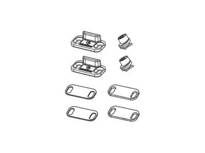 Комплект запорных элементов фасадного окна (2 цапфы, 2 ответные планки, 4 подкладки) Изображение
