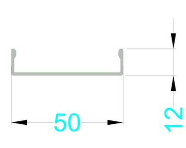 Крышка декоративная ALUMARK 12 мм 6.8м RAL7024 матовый Изображение