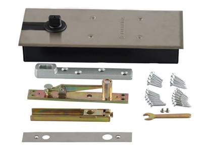 Напольный доводчик Elementis с фиксатором, комплект для алюминиевой двери 800 мм (до 80 кг) Изображение