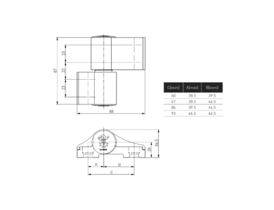 Петля JOCKER ALU 2SK 2-х секционная, межосевое 67, корич. RAL8017 Изображение 4