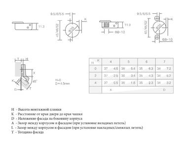 Петля для угловых дверей 45° Firmax Smartline, Soft-Close, 48мм, 35 мм чашка Изображение 5