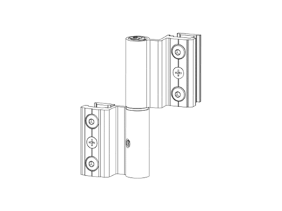 Петля дверная для профиля Alumark S40, двухчастная, бел. RAL9016 Изображение 3