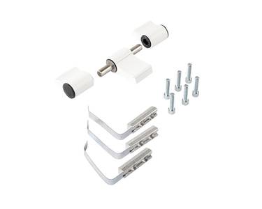 Петля дверная втулочная 3-х секционная, м/о 63 мм, крепление на хол. профиль, бел. 9016 Изображение