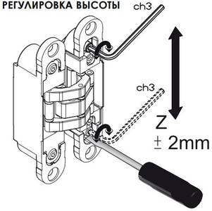 Скрытая петля универсальная OTLAV INVISACTA 3D 120x30 мм черная Изображение 11