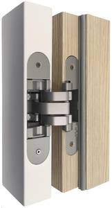 Петля скрытая OTLAV для компланарных дверей, универсальная, 3D, 130x32/25 мм, 60 кг, цамак и алюминий, с 4 накладками и 4 винтами для крепления накладок, серебро матовое Изображение 17
