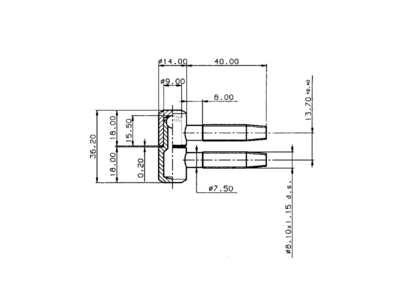 Петля CF 030 140 H0 02 дер.ок. d14 серебристая (ств.ч.) Изображение 2