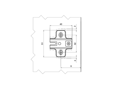 Планка монтажная Firmax для петель серии Slide-on, H=0, евровинт Изображение 2