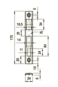 Ответная планка U-образная для замка Vektor с выпадающим ригелем (SCR0021) Изображение 2