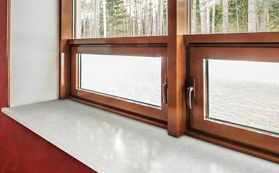 Подоконник пластиковый Moeller 500мм, светлый мрамор матовый Изображение 3