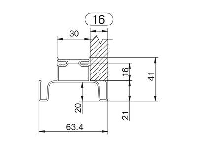 Профиль GOLA FIRMAX вертикальный средний L=3000mm, алюминий шампань Изображение 2