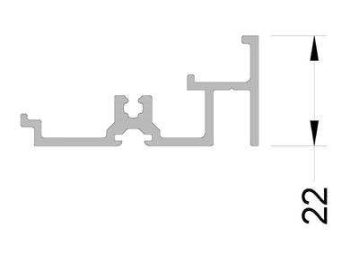 Профиль цоколя для щеточного уплотнителя ALUMARK 22 мм 6м Белый RAL9016 Изображение