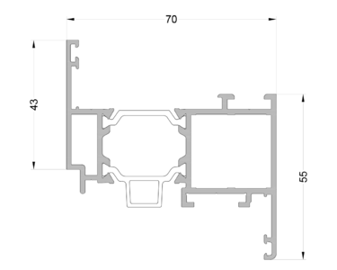 Профиль оконной створки ALUMARK 43/55 мм 6м Неокрашенный Изображение